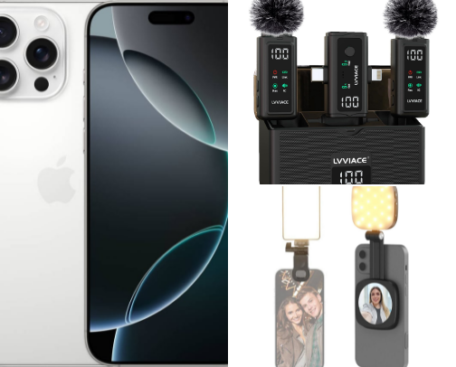 Content Creator Tech Essentials 📱🎙️ cover photo collage
