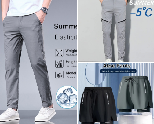 Complete your outfit with elegant and trendy men's trousers. cover photo collage