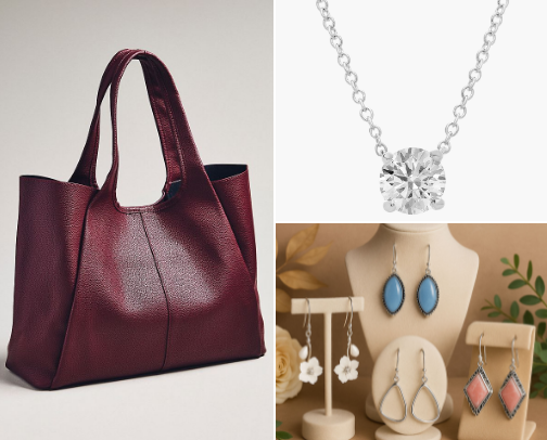 Matching Accessories and Bags.♥️♥️♥️ cover photo collage