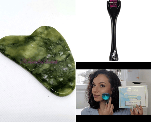 Skincare tools cover photo collage