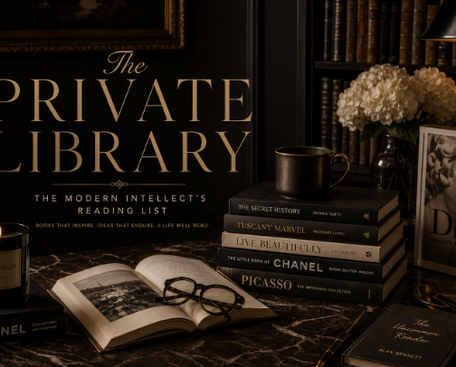The Private Library | Books for the Modern Intellectual — Dark Academia, Luxury Coffee-Table Books & Classics cover photo collage