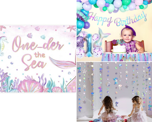 One-Der the Sea: 1st Birthday Must Haves For Your Little Mermaid's Party! cover photo collage