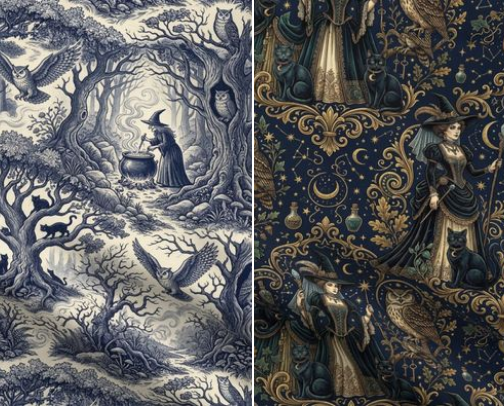 More fabric hoarder goodies... Retro Halloween fabrics cover photo collage