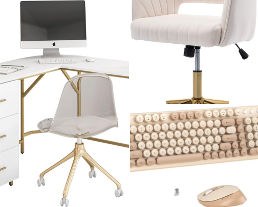 Boho Home office under $500 cover photo collage