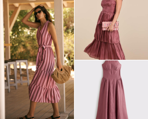 Color Feature: Dusty Rose Dresses cover photo collage
