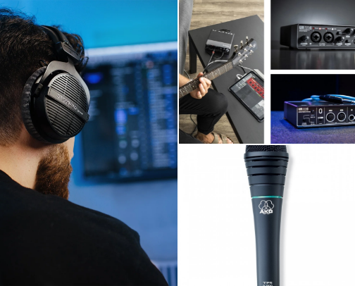 My recording setup cover photo collage