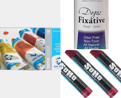 Art supplies cover photo collage