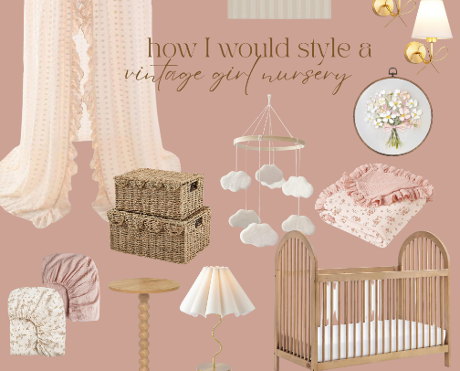 vintage girl nursery cover photo collage