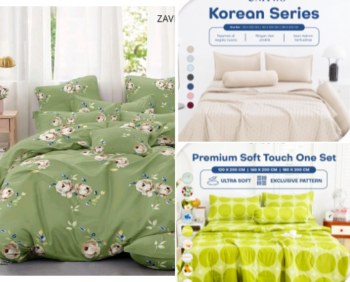 Bed cover motif cover photo collage