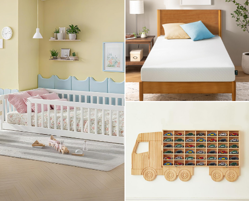 my sons big boy room cover photo collage