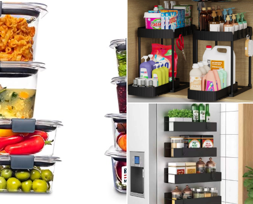 Kitchen and bathroom organization / storage ideas cover photo collage