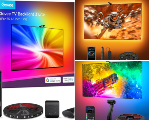LED strip lights cover photo collage