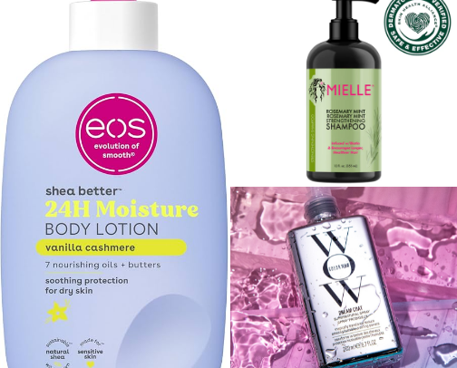 Hair and body care cover photo collage