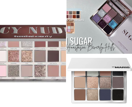 Shimmery eyeshadow palettes for winter cover photo collage