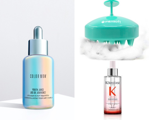 healthy scalp must haves from a hairstylist ✨ cover photo collage