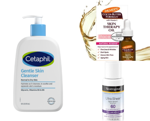 simple girly skin routine ☀️🫧 cover photo collage