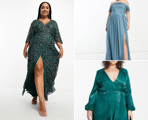 Plus Size Wedding Guest outfits cover photo collage