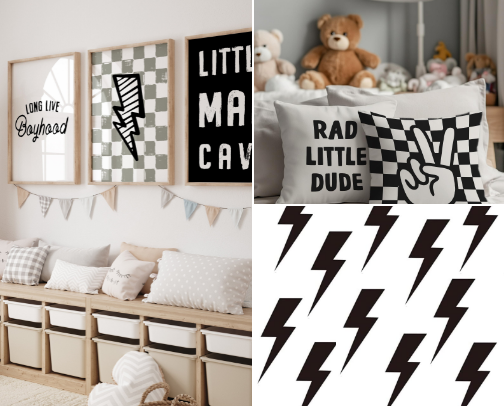 ⚡️Lightning Vibes & Checkered Style — The Room Every Boy Dreams Of ⚡🖤 cover photo collage