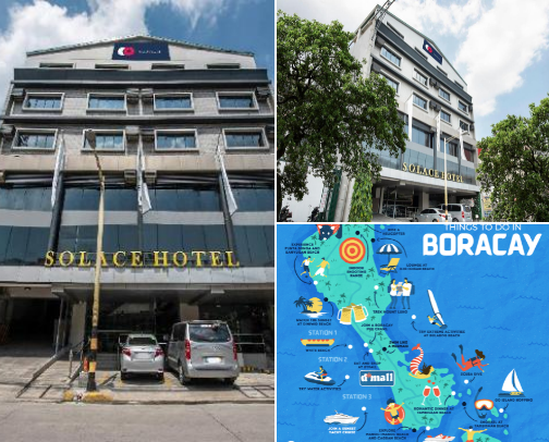 Accommodation and travel cover photo collage