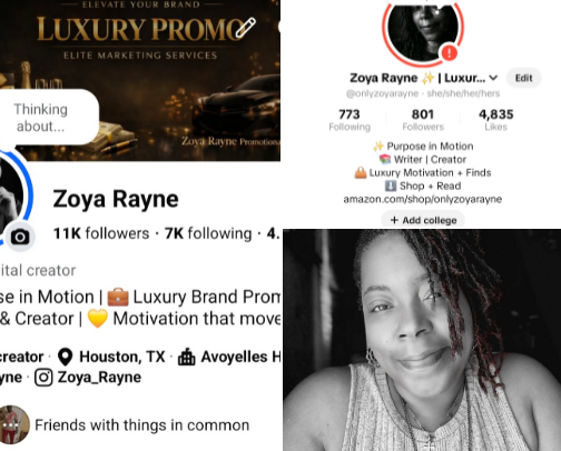 Zoya Rayne ✨ Official Social Media cover photo collage