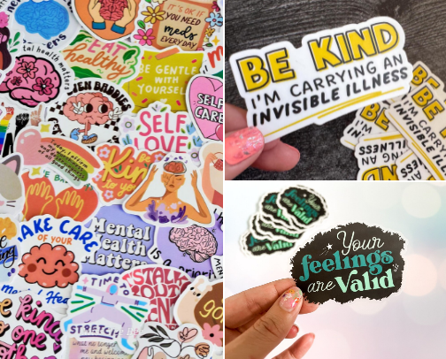 Bumper-Worthy Mental Health Stickers 🧠🎨✨ cover photo collage