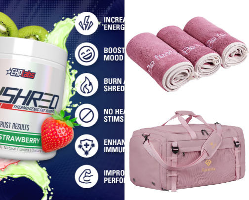 gym essentials 🏋🏽‍♀️ cover photo collage