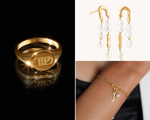 gorgeous golden jewellery cover photo collage