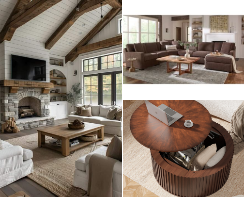 Cozy living room furniture cover photo collage