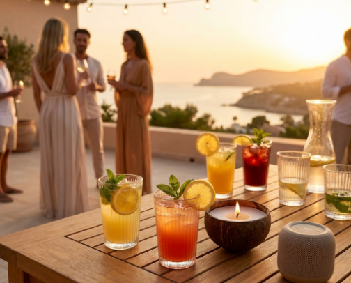 Villa Cafe & Sunset Drinks Entertaining Kit cover photo collage