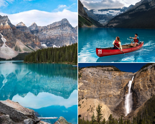 Alberta musts . Go, do,visit,eat,stay,pack cover photo collage