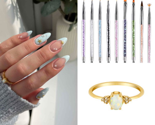 🐚🌊 ocean nail art cover photo collage