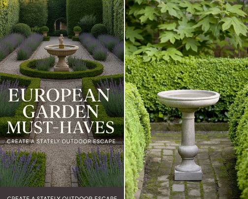 European Garden Must-Haves: Create a Stately Outdoor Escape cover photo collage