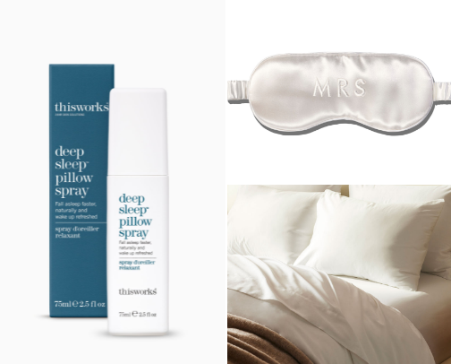 Sleep Queen Status: 18 Pillow Sprays, Silk Eye Masks & Sheets That Upgrade Your Dreams cover photo collage