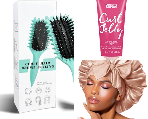 curly hair products that don’t break the bank 🤞 cover photo collage