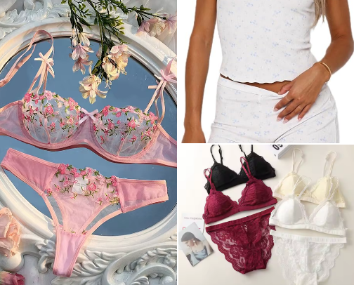 Women underwear and pajamas cover photo collage