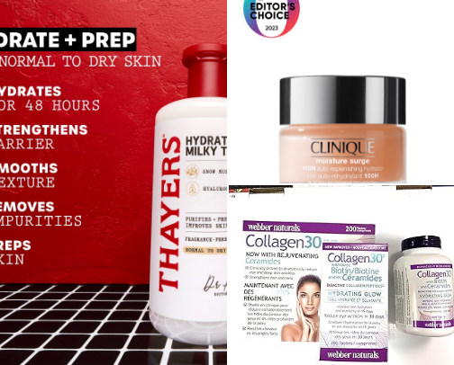 Skincare products I swear by cover photo collage