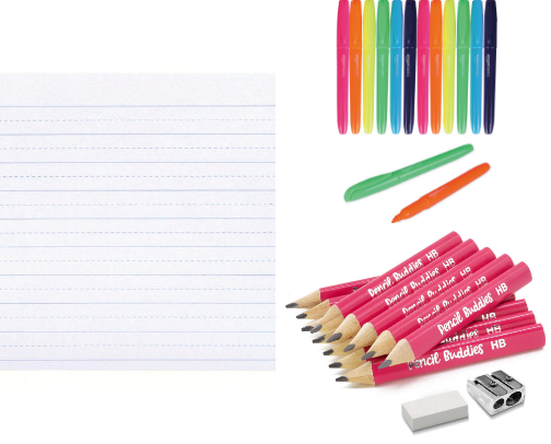 School supplies cover photo collage