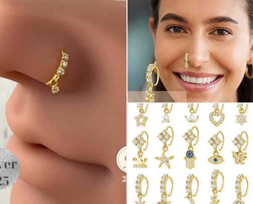 Nose jewelry cover photo collage