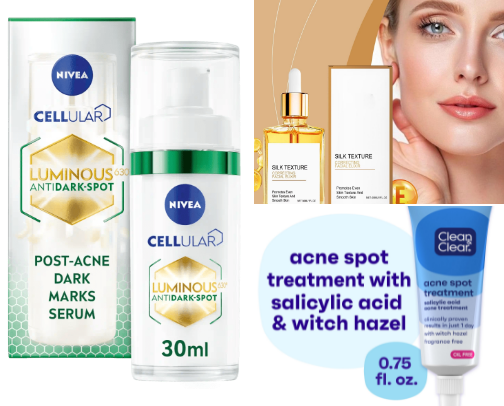 The ultimate Acne and dark spot corrector for clear radiant skin cover photo collage