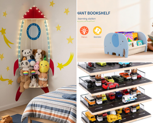 Small-Space Kids Room Organization cover photo collage