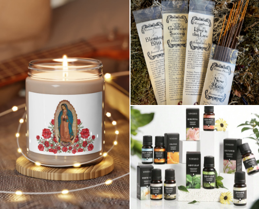 Aromatherapy at home cover photo collage