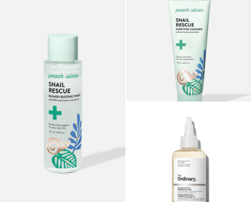 Skincare must haves as an acne prone girl cover photo collage