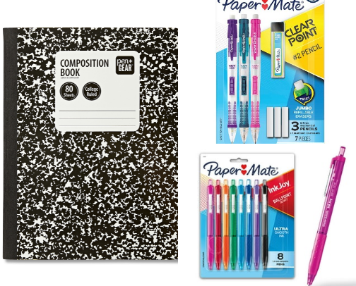 Back to school supplies cover photo collage