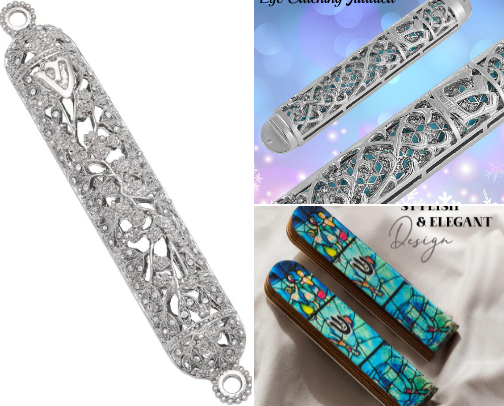 Jewish Mezuzah Collection: Kosher Scrolls, Torah Verses, Shema Prayer, Protective Amulets, Judaica Decor cover photo collage
