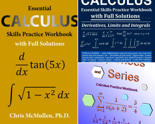 Read Free - Essential Calculus Skills Practice Workbook with Full Solutions for Confident Mastery cover photo collage