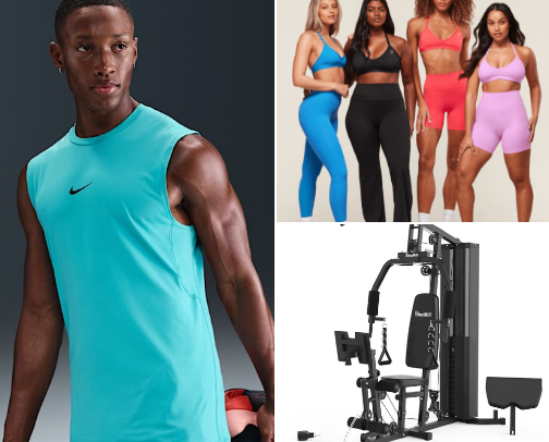 Let's workout either from going to the gym or in the comfort of your own home! Come check out some clothing, shoes to equipment! Get your work out yall let's go! Let’s set these goals! cover photo collage