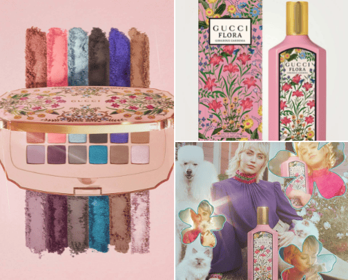 Gucci flora Limited Makeup edition cover photo collage