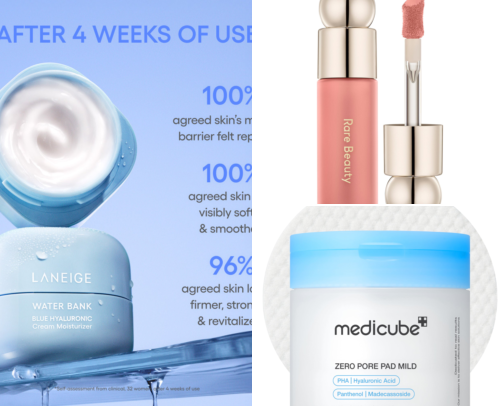 skincare and makeup cover photo collage