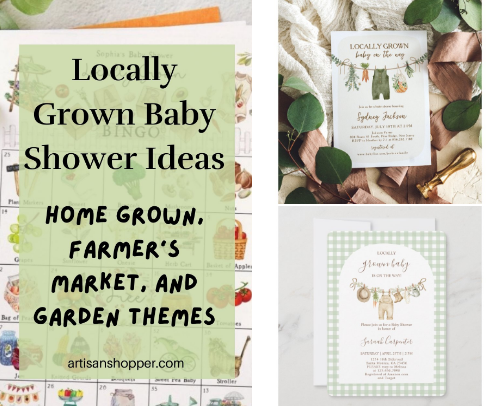 "Locally Grown" baby shower ideas cover photo collage