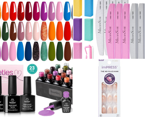 Gel nails and press-on nails must haves cover photo collage